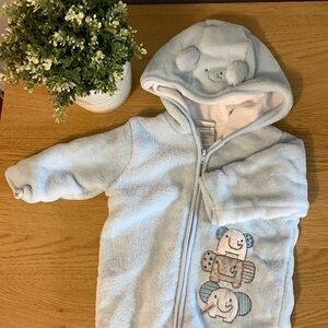 Light blue elephant baby bunting